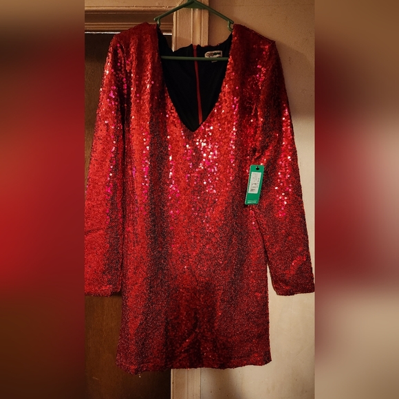 Tipsy Elves Sparkling Red Sequin Dress - Picture 2 of 7